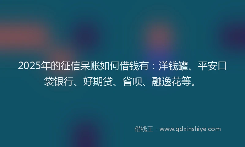 2025年的征信呆账如何借钱有：洋钱罐、平安口袋银行、好期贷、省呗、融逸花等。