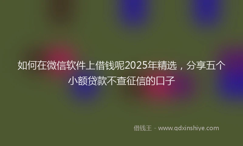 如何在微信软件上借钱呢2025年精选，分享五个小额贷款不查征信的口子