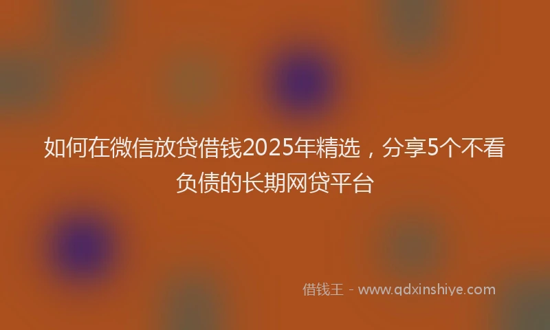 如何在微信放贷借钱2025年精选，分享5个不看负债的长期网贷平台
