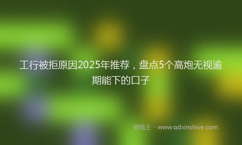 工行被拒原因2025年推荐，盘点5个高炮无视逾期能下的口子