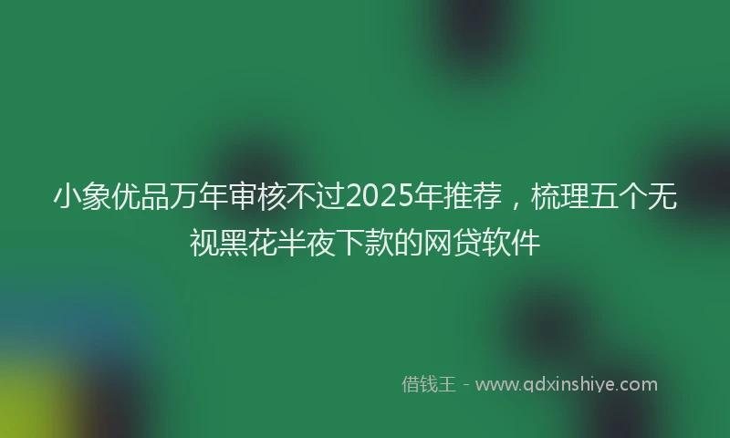 小象优品万年审核不过2025年推荐，梳理五个无视黑花半夜下款的网贷软件