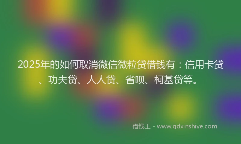 2025年的如何取消微信微粒贷借钱有：信用卡贷、功夫贷、人人贷、省呗、柯基贷等。