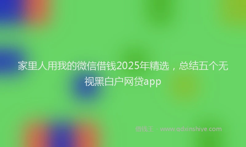 家里人用我的微信借钱2025年精选，总结五个无视黑白户网贷app