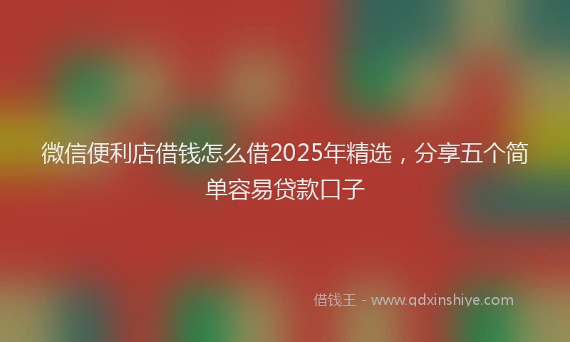 微信便利店借钱怎么借2025年精选，分享五个简单容易贷款口子