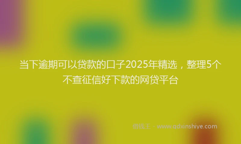 当下逾期可以贷款的口子2025年精选，整理5个不查征信好下款的网贷平台