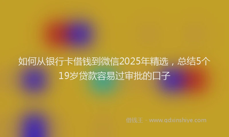 如何从银行卡借钱到微信2025年精选，总结5个19岁贷款容易过审批的口子