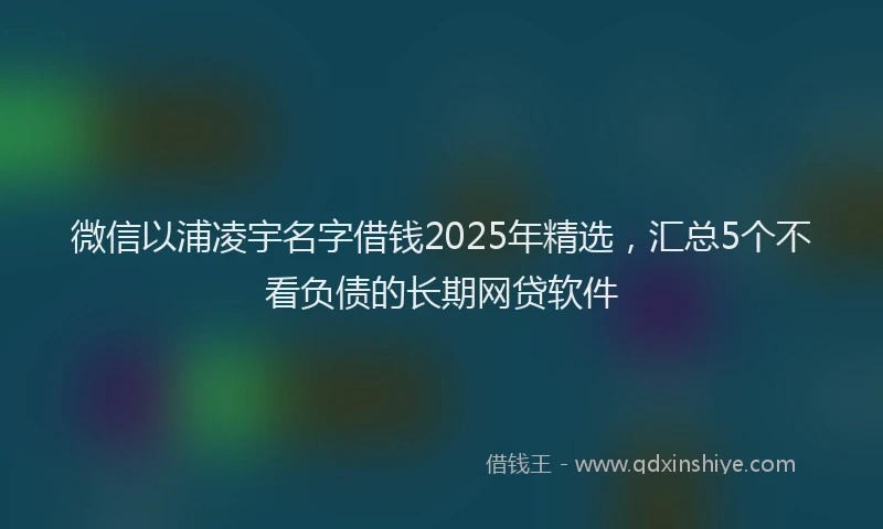 微信以浦凌宇名字借钱2025年精选，汇总5个不看负债的长期网贷软件