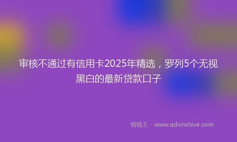 审核不通过有信用卡2025年精选，罗列5个无视黑白的最新贷款口子