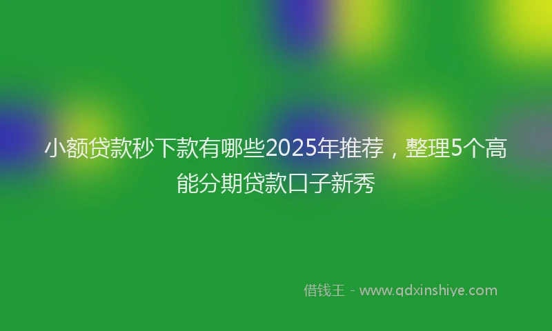 小额贷款秒下款有哪些2025年推荐，整理5个高能分期贷款口子新秀