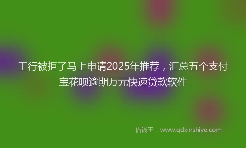 工行被拒了马上申请2025年推荐，汇总五个支付宝花呗逾期万元快速贷款软件