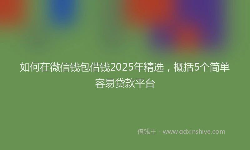 如何在微信钱包借钱2025年精选，概括5个简单容易贷款平台