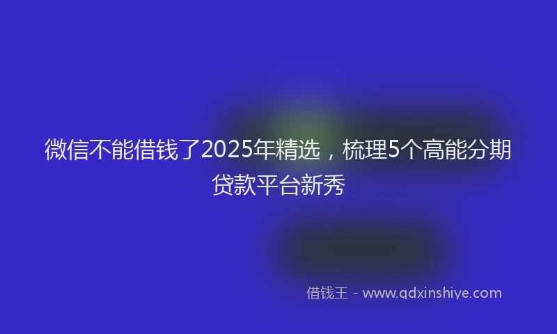 微信不能借钱了2025年精选，梳理5个高能分期贷款平台新秀