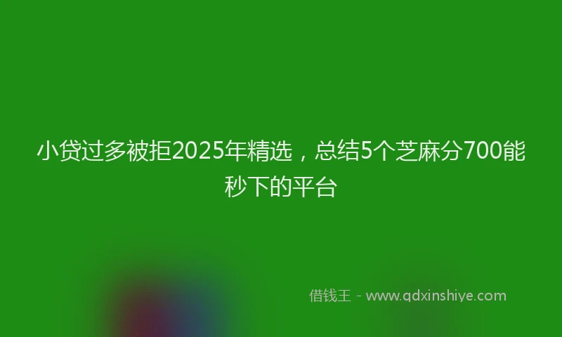 小贷过多被拒2025年精选，总结5个芝麻分700能秒下的平台