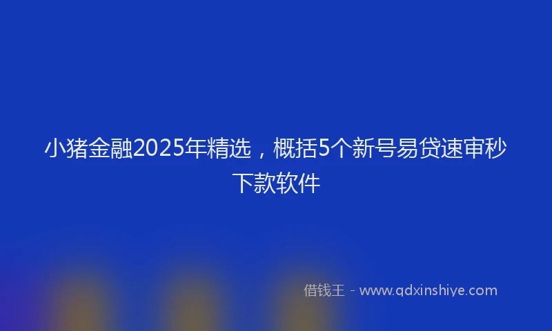 小猪金融2025年精选，概括5个新号易贷速审秒下款软件