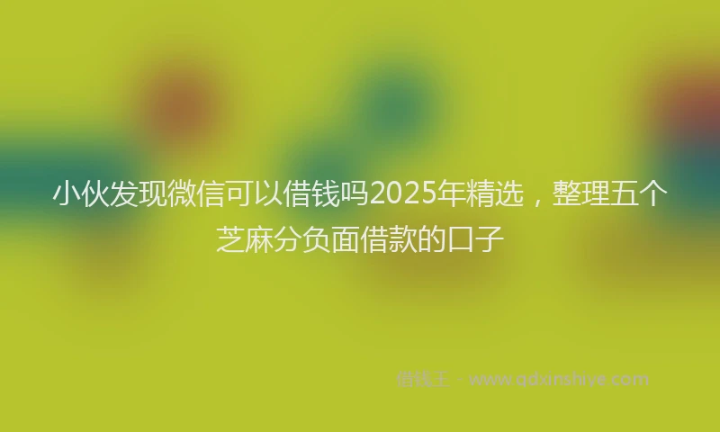 小伙发现微信可以借钱吗2025年精选，整理五个芝麻分负面借款的口子