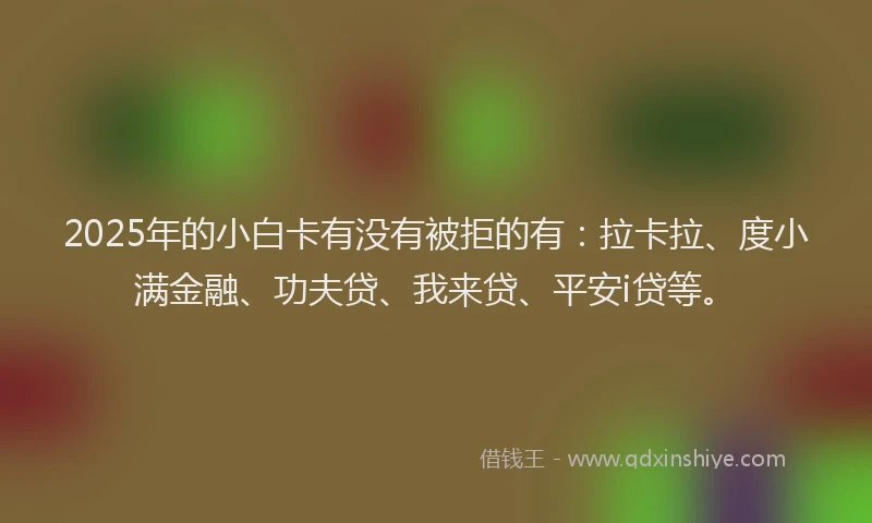 2025年的小白卡有没有被拒的有：拉卡拉、度小满金融、功夫贷、我来贷、平安i贷等。