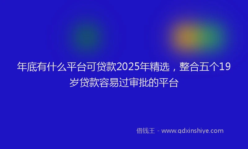年底有什么平台可贷款2025年精选，整合五个19岁贷款容易过审批的平台
