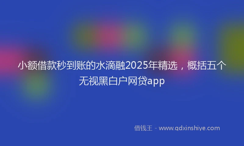 小额借款秒到账的水滴融2025年精选，概括五个无视黑白户网贷app