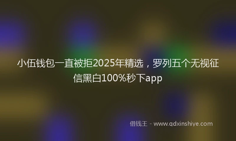 小伍钱包一直被拒2025年精选，罗列五个无视征信黑白100%秒下app