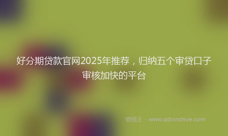 好分期贷款官网2025年推荐，归纳五个审贷口子审核加快的平台