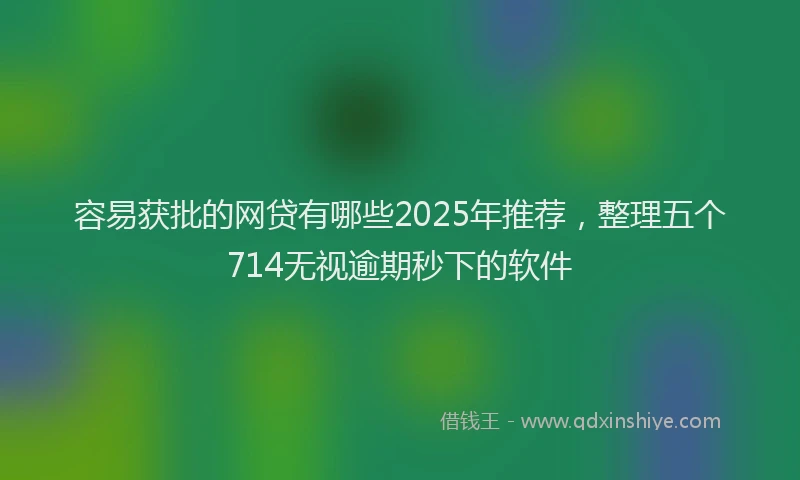 容易获批的网贷有哪些2025年推荐，整理五个714无视逾期秒下的软件