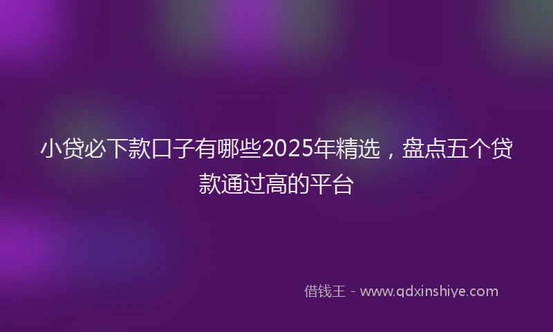 小贷必下款口子有哪些2025年精选，盘点五个贷款通过高的平台
