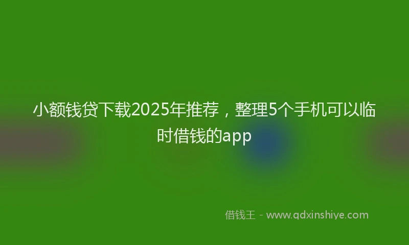 小额钱贷下载2025年推荐，整理5个手机可以临时借钱的app