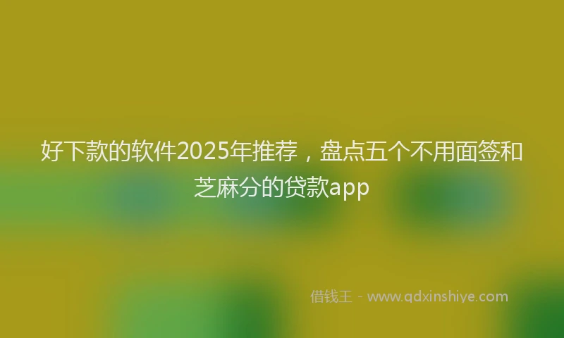 好下款的软件2025年推荐，盘点五个不用面签和芝麻分的贷款app