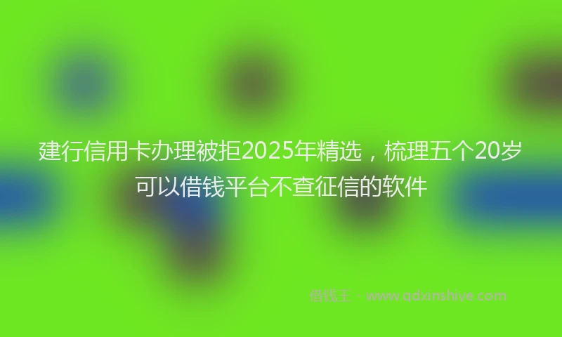 建行信用卡办理被拒2025年精选，梳理五个20岁可以借钱平台不查征信的软件