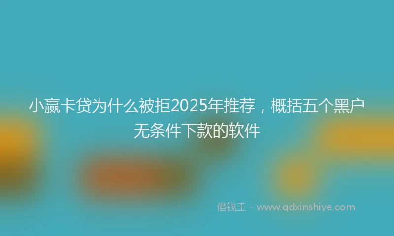 小赢卡贷为什么被拒2025年推荐，概括五个黑户无条件下款的软件