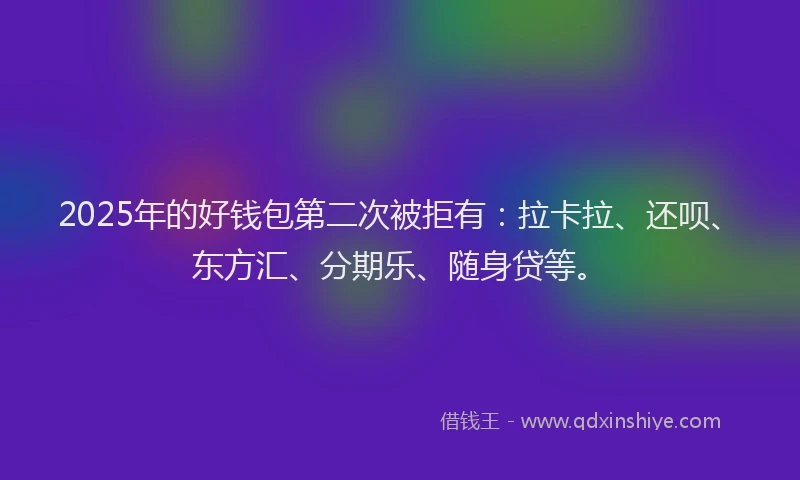 2025年的好钱包第二次被拒有：拉卡拉、还呗、东方汇、分期乐、随身贷等。