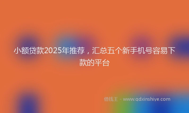 小额贷款2025年推荐，汇总五个新手机号容易下款的平台
