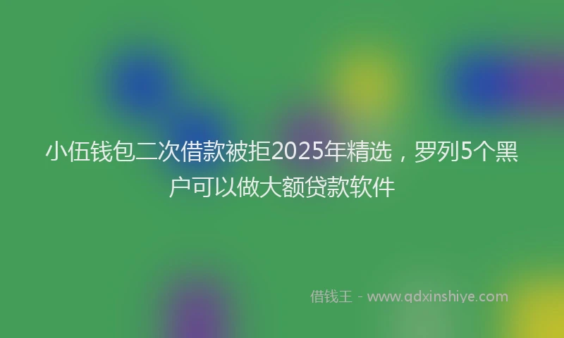 小伍钱包二次借款被拒2025年精选，罗列5个黑户可以做大额贷款软件