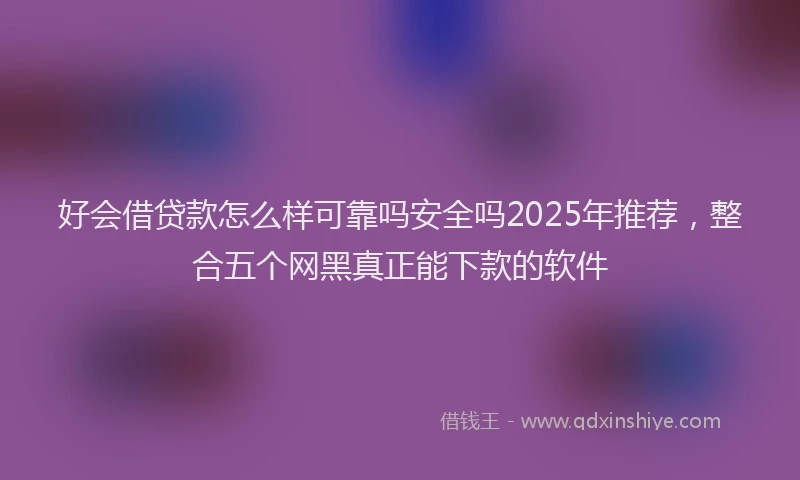 好会借贷款怎么样可靠吗安全吗2025年推荐，整合五个网黑真正能下款的软件