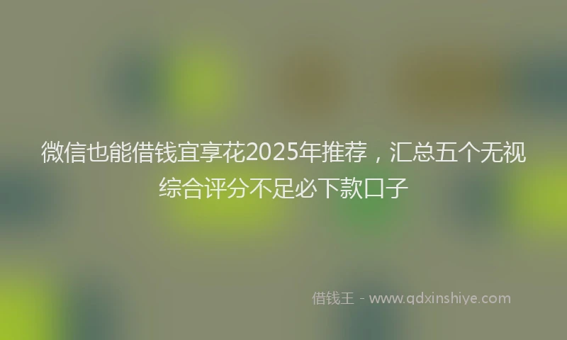 微信也能借钱宜享花2025年推荐，汇总五个无视综合评分不足必下款口子