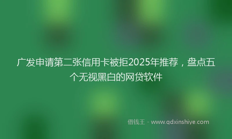 广发申请第二张信用卡被拒2025年推荐，盘点五个无视黑白的网贷软件