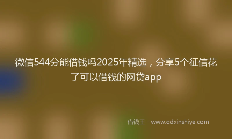 微信544分能借钱吗2025年精选，分享5个征信花了可以借钱的网贷app