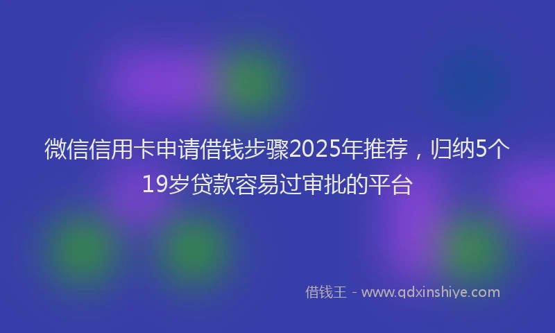 微信信用卡申请借钱步骤2025年推荐，归纳5个19岁贷款容易过审批的平台