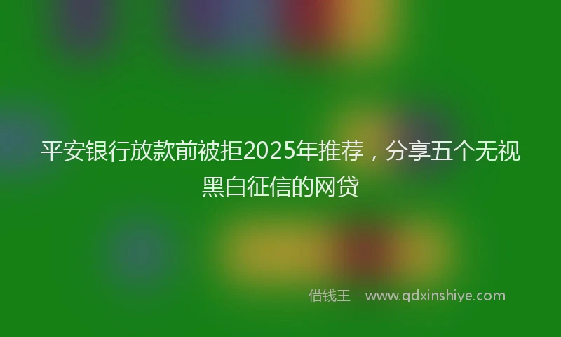 平安银行放款前被拒2025年推荐，分享五个无视黑白征信的网贷