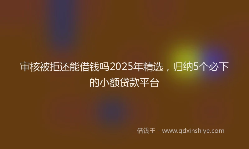 审核被拒还能借钱吗2025年精选，归纳5个必下的小额贷款平台