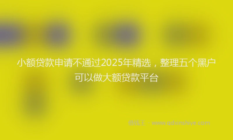 小额贷款申请不通过2025年精选，整理五个黑户可以做大额贷款平台