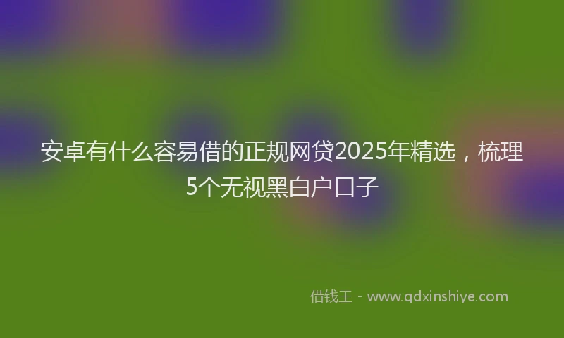 安卓有什么容易借的正规网贷2025年精选，梳理5个无视黑白户口子