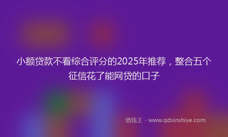 小额贷款不看综合评分的2025年推荐，整合五个征信花了能网贷的口子