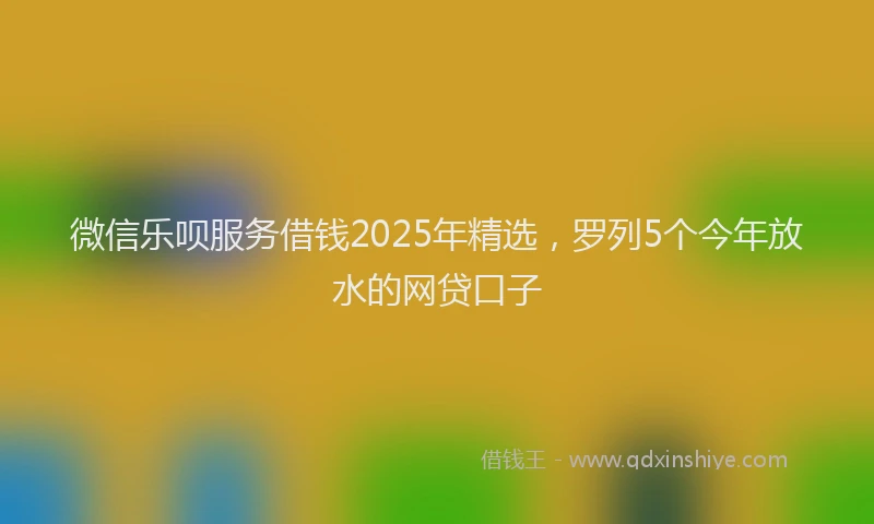 微信乐呗服务借钱2025年精选，罗列5个今年放水的网贷口子
