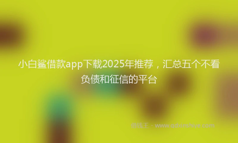 小白鲨借款app下载2025年推荐，汇总五个不看负债和征信的平台
