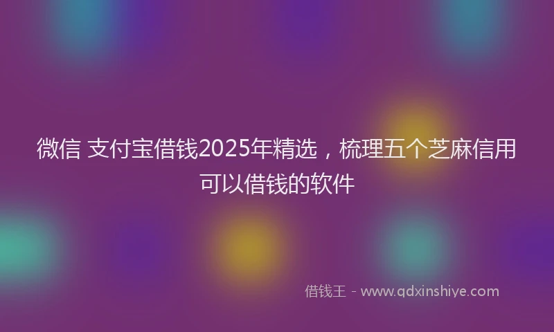 微信 支付宝借钱2025年精选，梳理五个芝麻信用可以借钱的软件