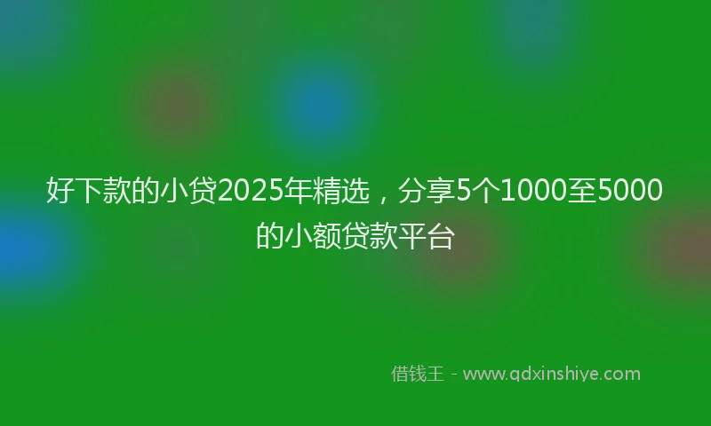 好下款的小贷2025年精选，分享5个1000至5000的小额贷款平台