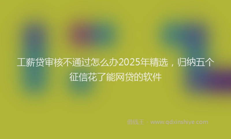 工薪贷审核不通过怎么办2025年精选，归纳五个征信花了能网贷的软件