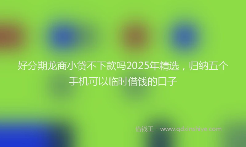 好分期龙商小贷不下款吗2025年精选，归纳五个手机可以临时借钱的口子