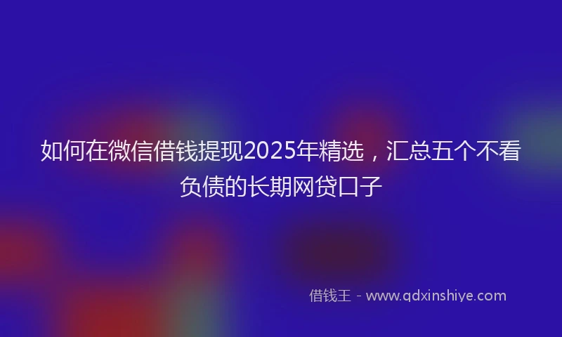 如何在微信借钱提现2025年精选，汇总五个不看负债的长期网贷口子